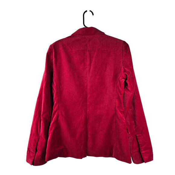 Zadig & Voltaire Womens Red Velvet Vero Blazer 38 Tailored Fit Single Button - Picture 2 of 9